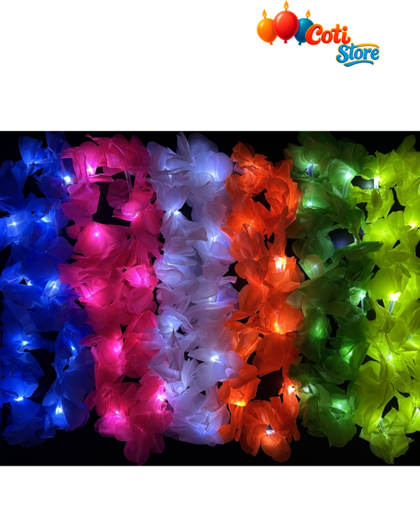 Producto - Collar Hawaiana Led Tela Color Liso