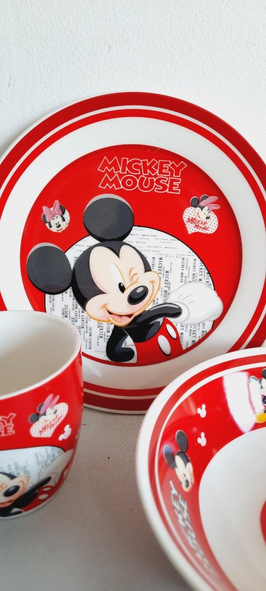 Producto - Set mickey cerámica rojo