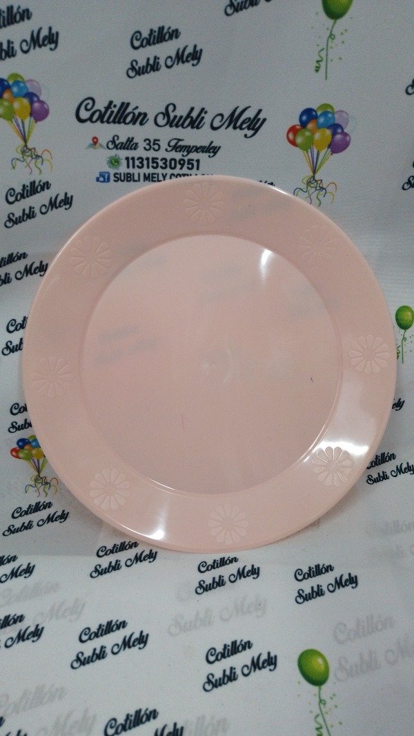 Producto - PLATO REDONDO DE 22CM APTO PARA MICROONDAS COLOR ROSA