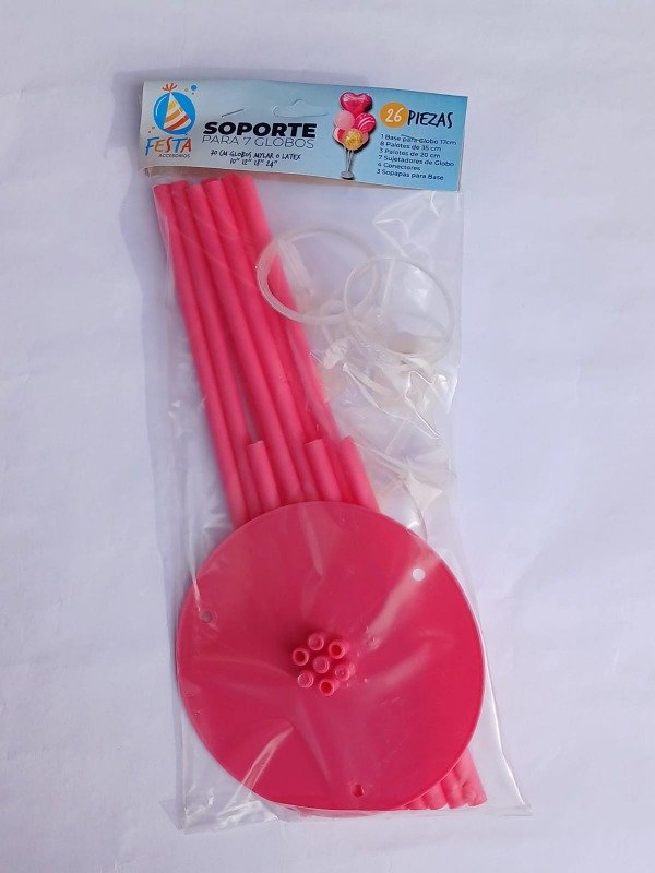 Producto - Soporte 70cm para 7 Globos Rosa