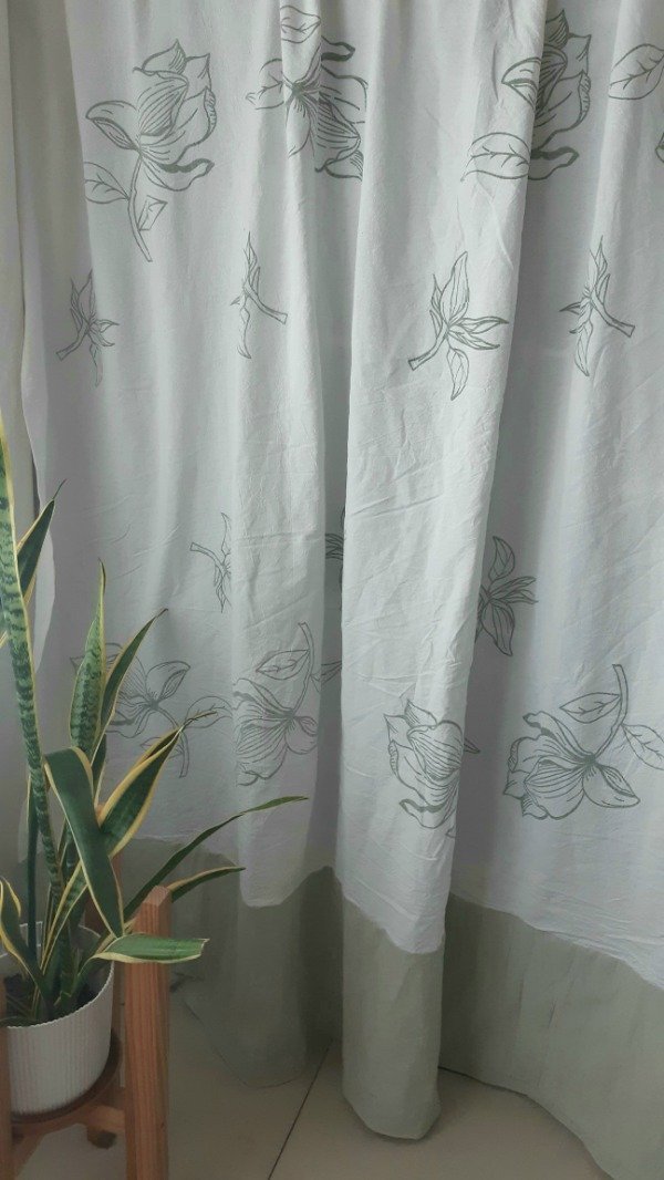 Producto - Cortina tusor estampado verde / Verde claro