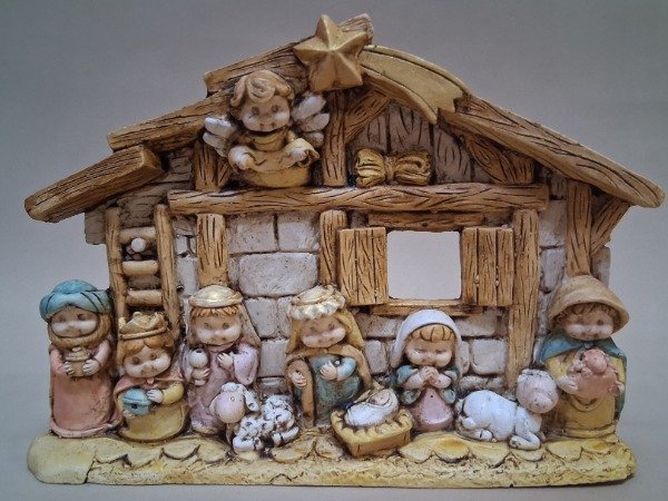 Producto - Pesebre aldea pintada 11x15 cm. -N15