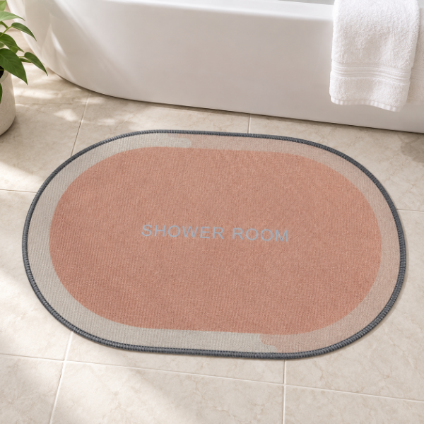 Producto - ALFOMBRA SHOWER ROOM TEXTIL OVALADA CON ANTIDESLIZANTE 55X38CM - 4