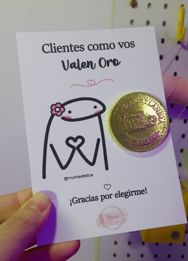 Producto - 30 tarjetones 'Clientes de oro' (no incluye moneda de chocolate)