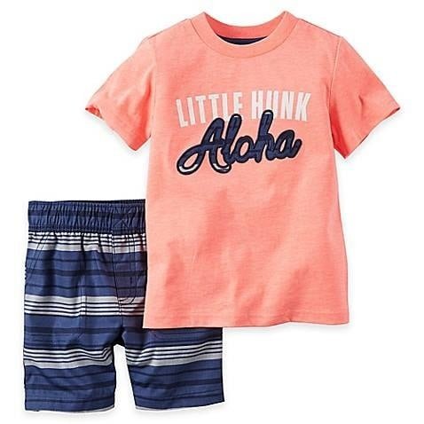 Producto - Conjunto Verano Bebe 2 Piezas con Remera Naranja Aloja