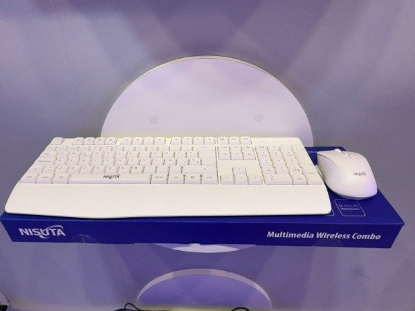 Producto - Combo teclado y mouse wireless multimedia (blanco)