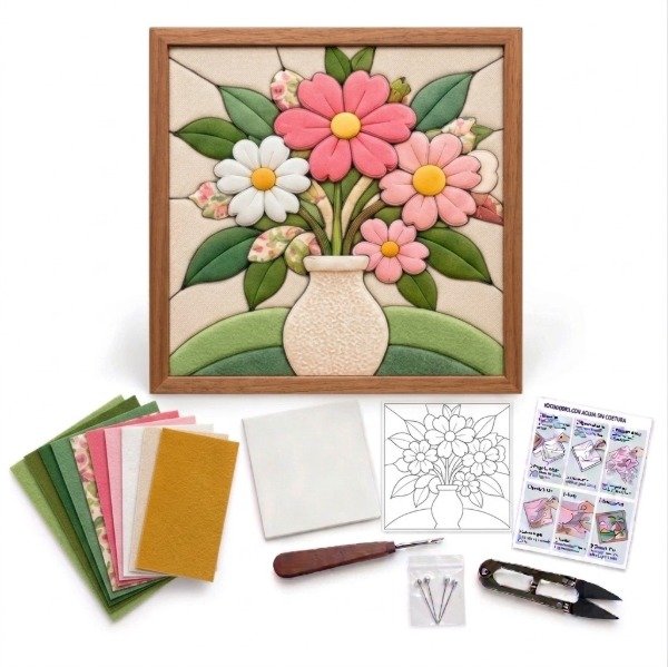 Producto - Kit Kinusaiga con bastidor Patchwork sin Costura FLORERO - 0
