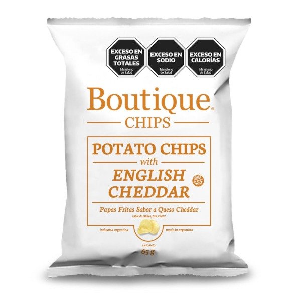 Producto - Papas Fritas English cheddar 65 gr SIN TACC BOUTIQUE CHIPS