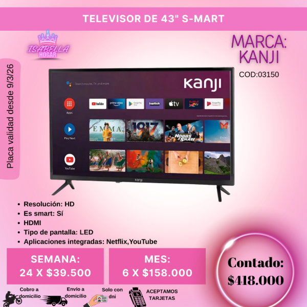 Producto - TV DE 43" KANJI S-MART
