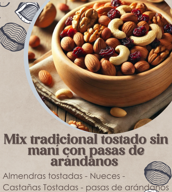 Producto - Mix tradicional tostado sin maní con arándanos