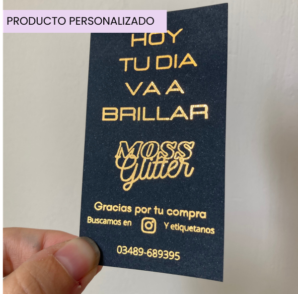 Producto - Tags en papel negro con FOIL
