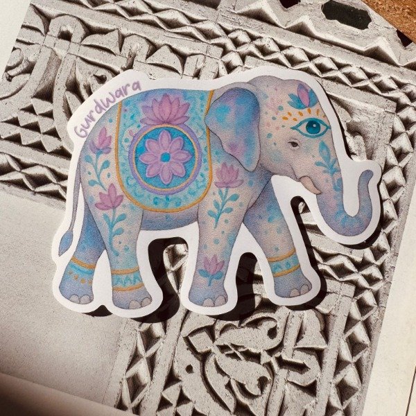 Producto - Sticker Elefante Sagrado Relieve