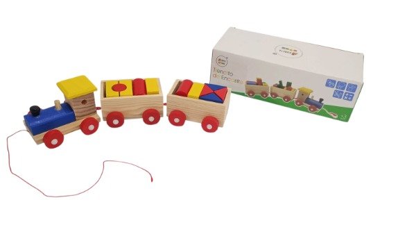 Producto - Tren de arrastre con encastre de madera Montessori