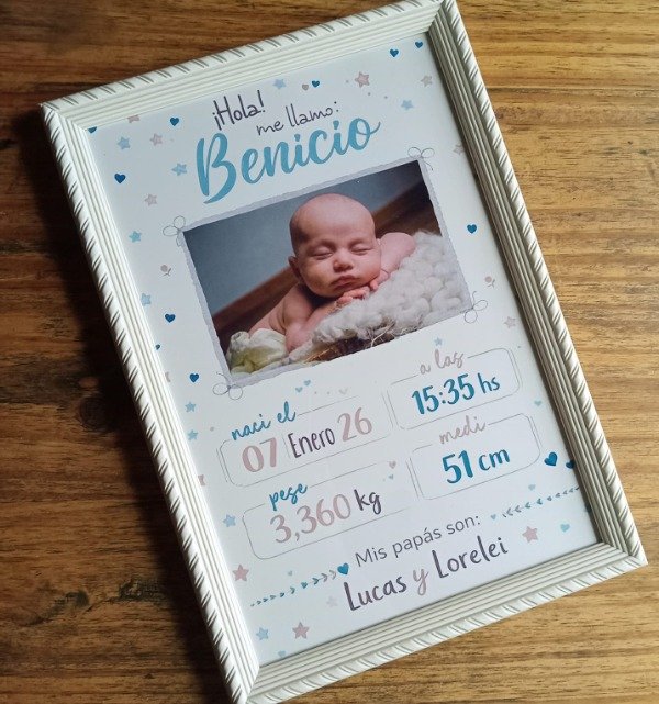 Producto - Cuadro con info del bebe