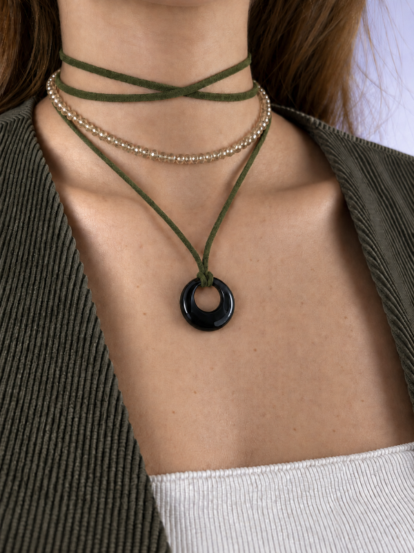 Producto - CHOCKER DE GAMUZA VERDE DIJE MARMOLADO 3044 - 1