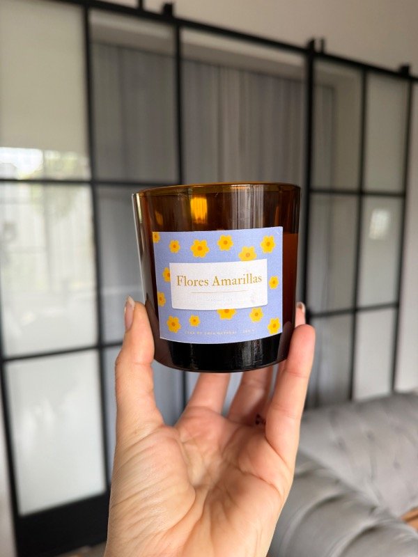 Producto - VELA DE SOJA FLORES AMARILLAS
