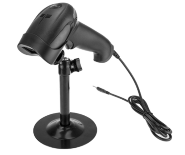 Producto - Scanner de cod de barras de mano -laser -1d -usb -buzzer -vel 120v/s -c/soporte