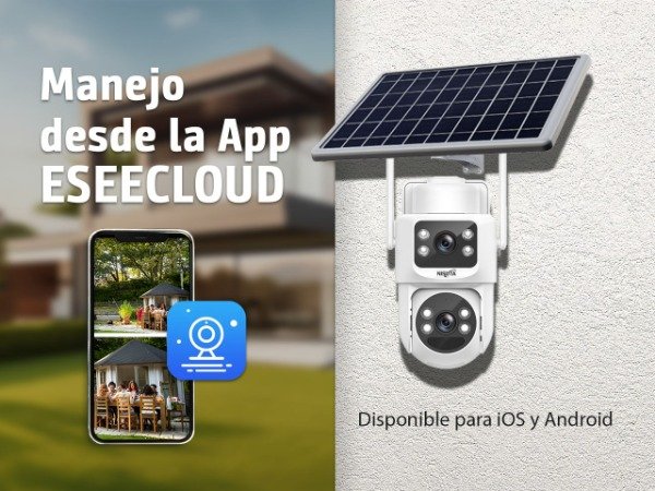 Producto - Camara De Seguridad IP WiFi Exterior Solar Nisuta NSIC733S Doble Lente 3MP+3MP - 2