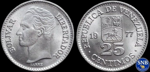 Producto - Venezueala - 25 Céntimos (1977) KM #50.1 [XF] - Plan de la Gran Venezuela
