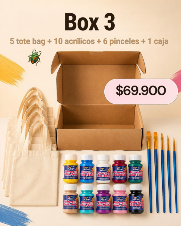 Producto - BOX CREATIVO 3 PINTA TU TOTE