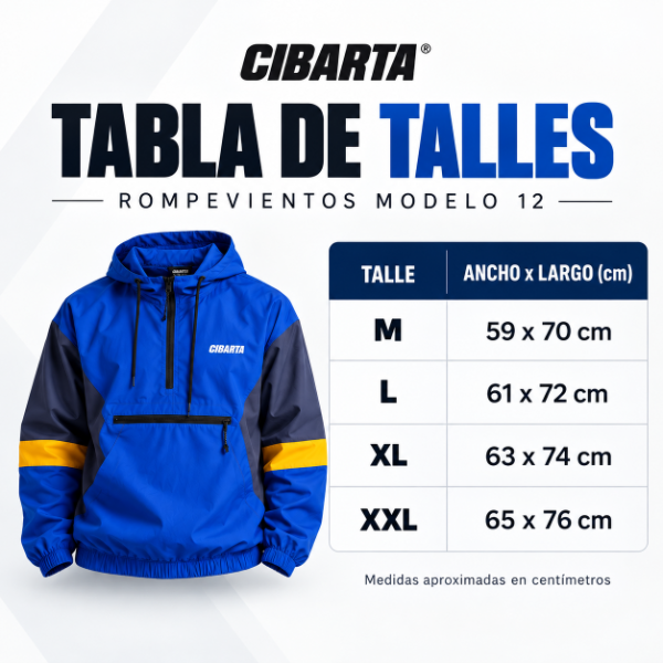 Producto - Rompeviento  Modelo 12  Azul Francia, Gris Grafito y Amarillo - 3