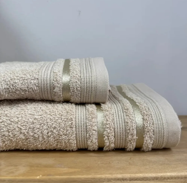 Producto - Toallón y toalla Prata Dante beige - 1