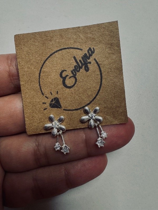 Producto - Aros pasantes Flowers con colgantes Plata 925