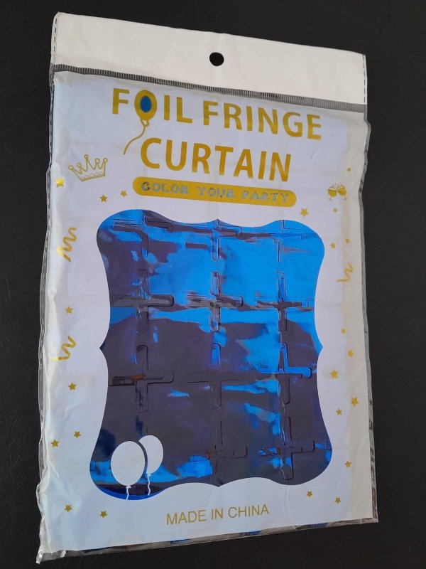 Producto - Cortina a cuadros chicos azul