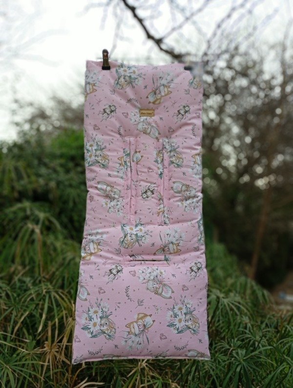 Producto - Colchoncito Conejas y Margaritas rosa - 2