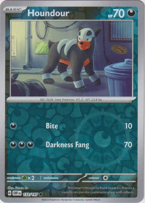 Producto - Houndour - 132/197 - Obsidian Flames - Reverse Holo