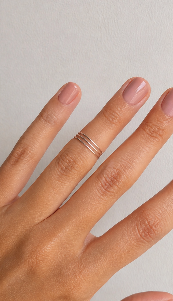 Producto - Anillo de Plata Midi Triple Linea