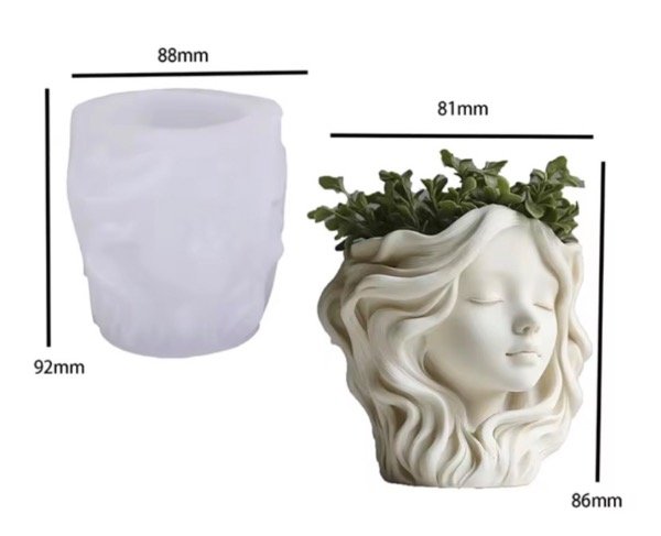 Producto - MOLDE SILICONA MACETA/PORTAVELA NENA - 1