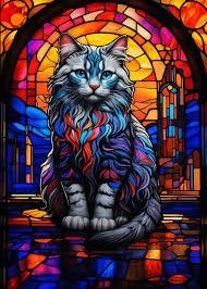 Producto - DIAMOND PAINTING 20X30 GATITA OJOS AZULES VITRO