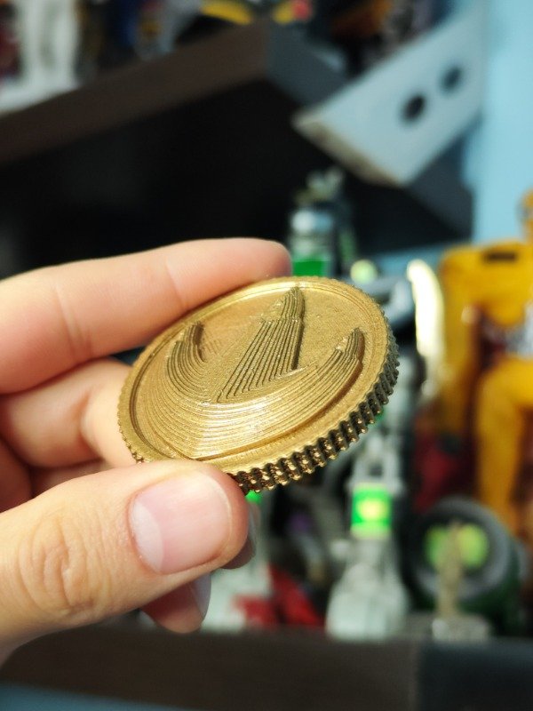 Producto - Iman 3D Premium / Power Coin Zyuranger Mighy Morphin Green 5 cm Oro - 2