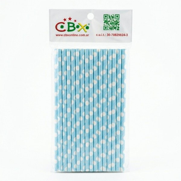 Producto - Sorbetes celestes con lunares blancos x unidades - 1
