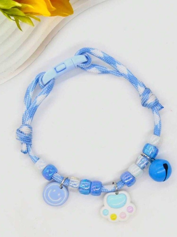 Producto - COLLAR CORDON CON DIJES Y CASCABEL REGULABLE HASTA 34cm - 3