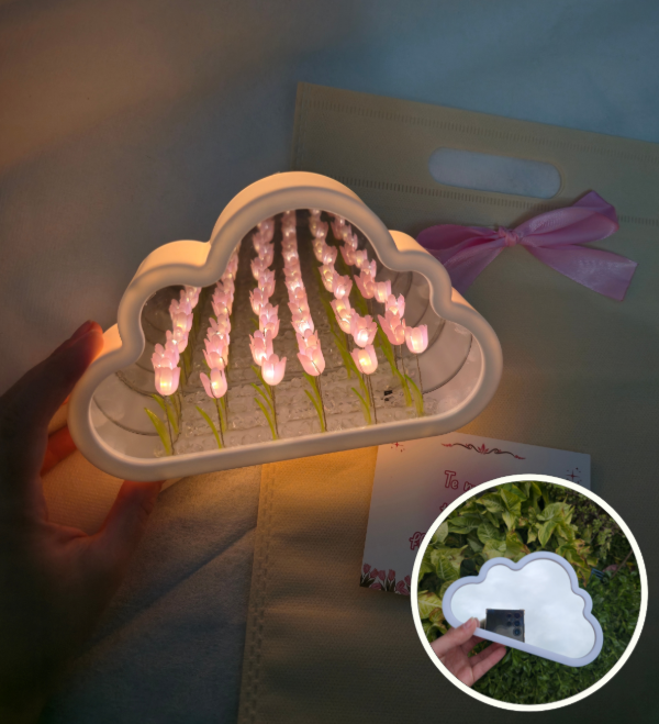 Producto - Lampara nube tulipan con luz mediante USB o PILAS - 0