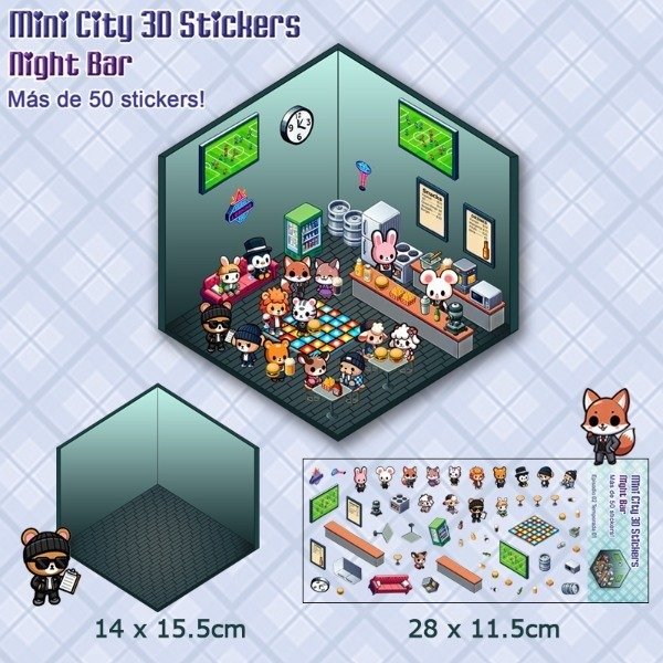 Producto - Mini City Stickers 3D - Bar Nocturno / Night Bar
