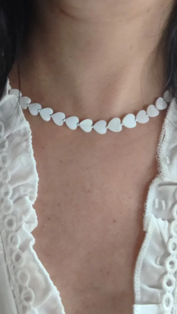 Producto - Collar Corazones Nacar Silver