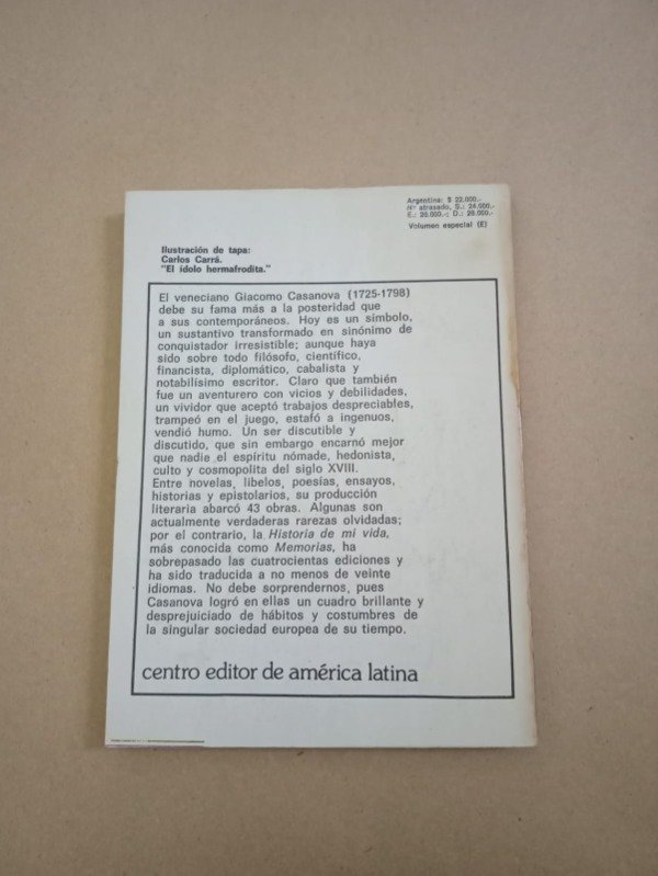 Producto - Memorias #1/2 - Giacomo Casanova - CEAL 1982 - 1