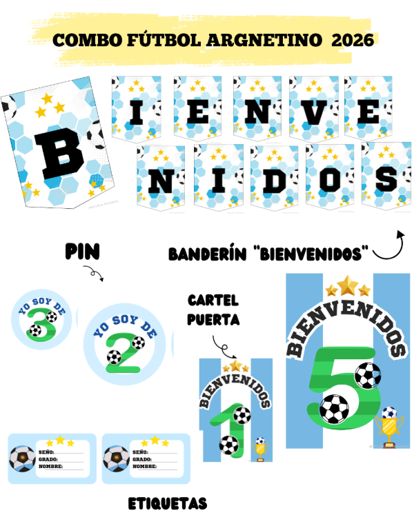 Producto - COMBO FÚTBOL ARGENTINO 2026. Primer y segundo ciclo