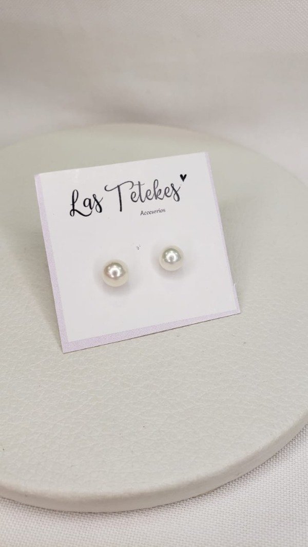 Producto - aros perla chica plata