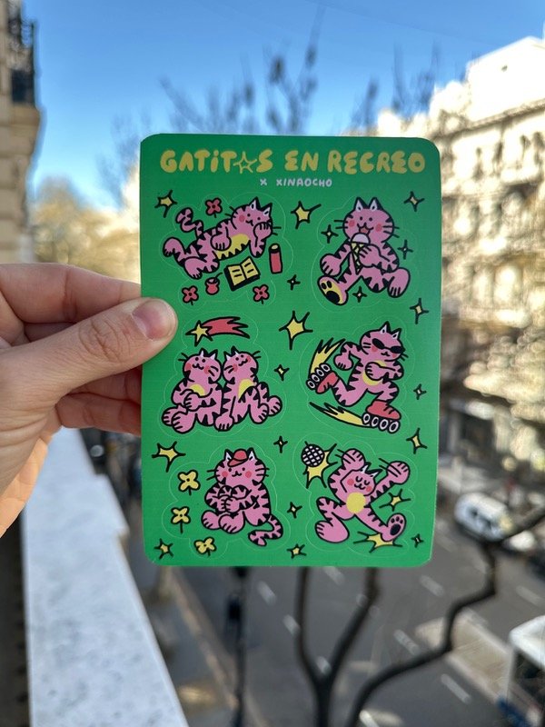 Producto - STICKERS GATITOS DE RECREO