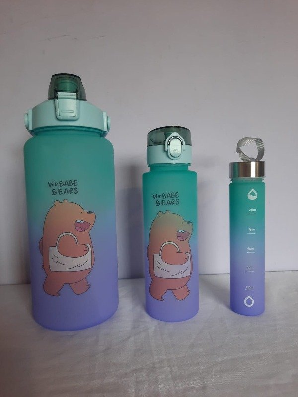 Producto - Set 3 botellas motivacionales Pardo