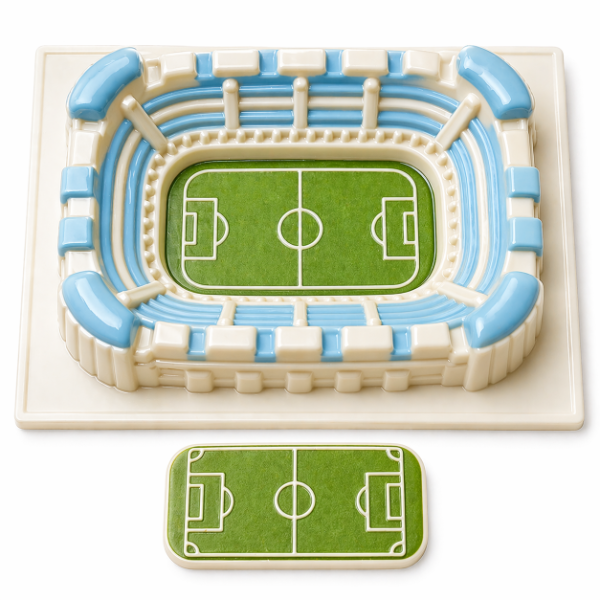 Producto - PLACA CHOCOLATE PLASTICO ESTADIO FUTBOL