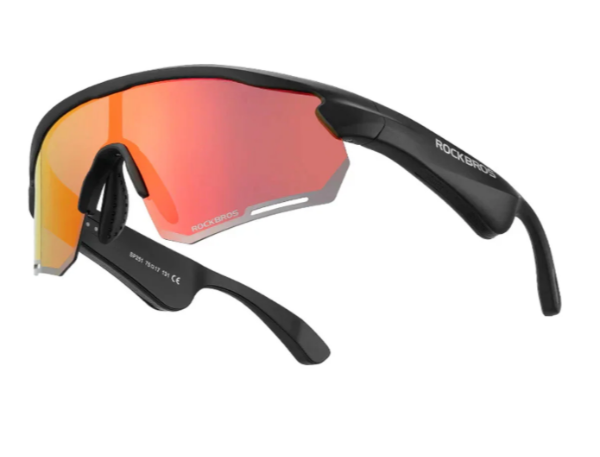 Producto - Lentes Ciclismo ROCKBROS SP251 Con Auriculares Bluetooth (Black-Polarized Red)