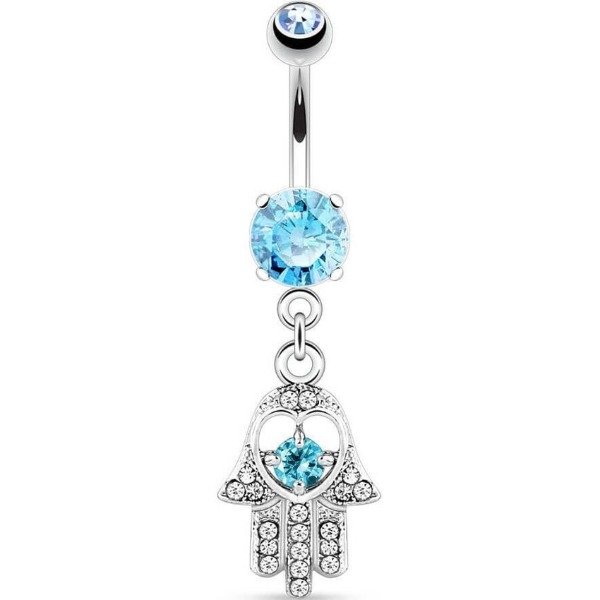 Producto - Piercing Ombligo Colgante Mano de Fatima Celeste