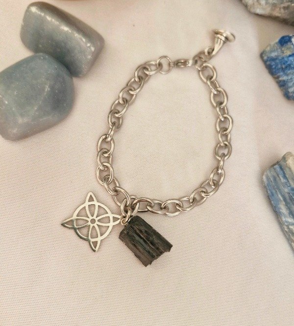 Producto - PULSERA TURMALINA NEGRA Y NUDO BRUJA