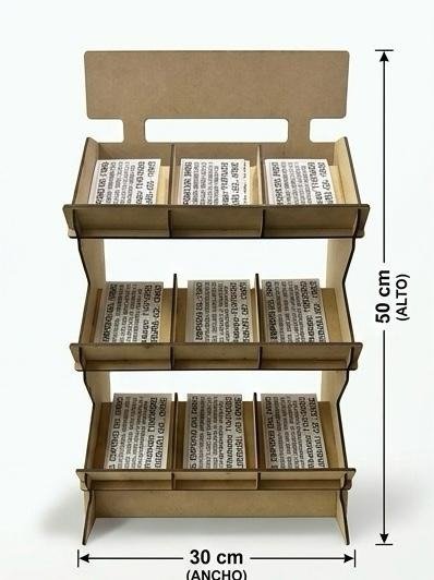 Producto - Exhibidor Stickers Tarjetas Fibrofacil Feriantes comercio