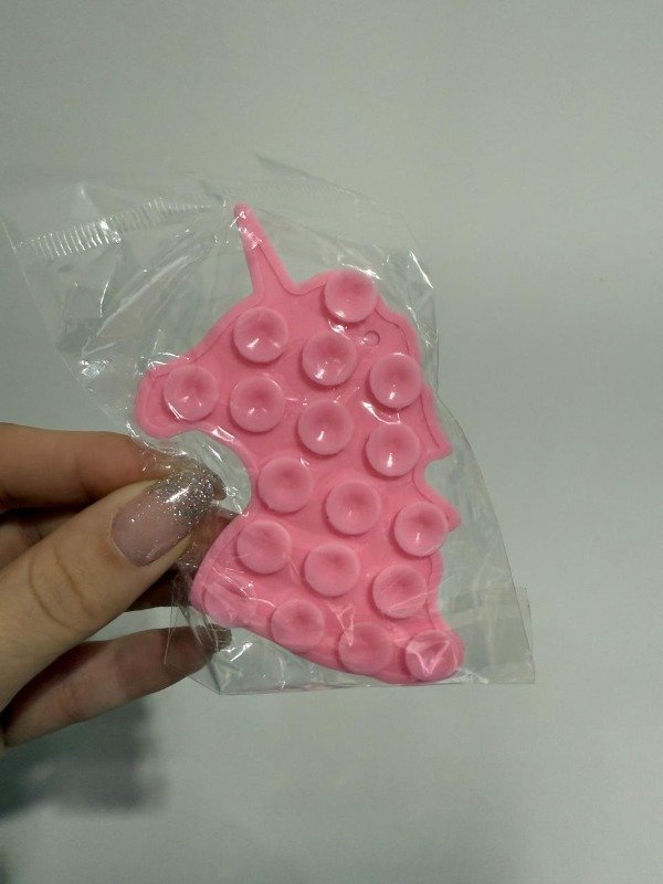Producto - Soporte sopapa con doble ventosa unicornio rosa